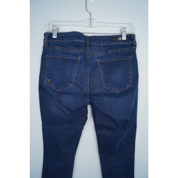 Kut from the Kloth Connie‎ Ankle Skinny Dark Wash Staggered Raw Hem Mid Rise 4 - Picture 7 of 12